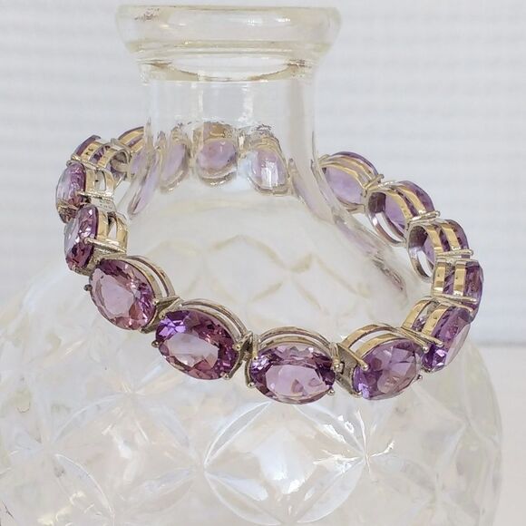 Amethyst Bracelet 48 Carats TW Sterling Silver - Picture 5 of 8
